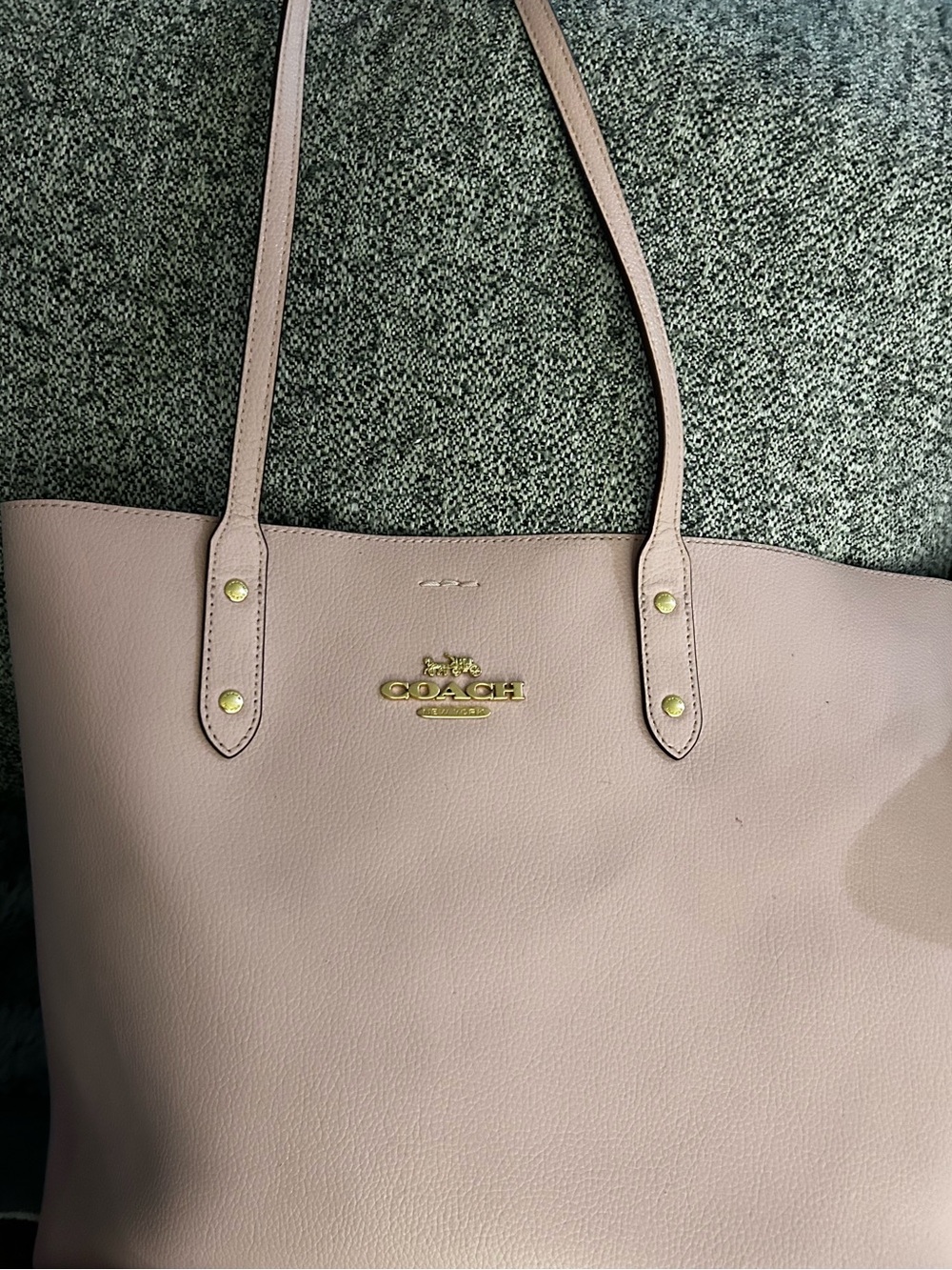 Coach Pale Blush Leather Tote with Gold Hardware